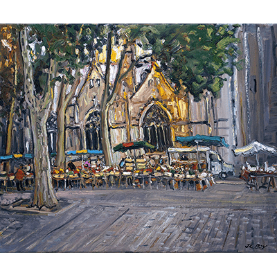 Lumiere matinale marché de Saintes 61 x 50