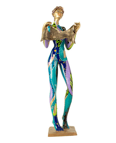 Chimere bronze peint - hauteur : 58 cm