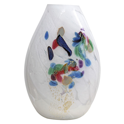 Grand vase blanc or dicrhroic - H. 34