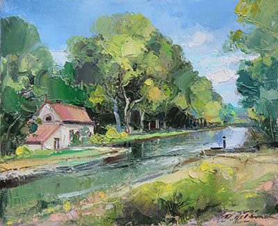 Ecluse sur le canal de Bourgogne 41 x 33