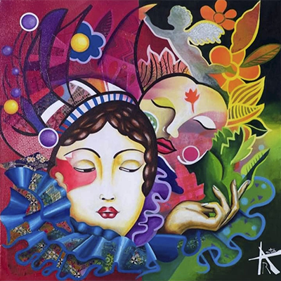 Entre ange et demon - 50x50