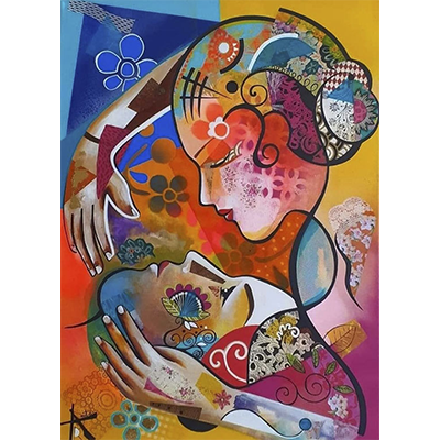 Le repos des amants - 50x70